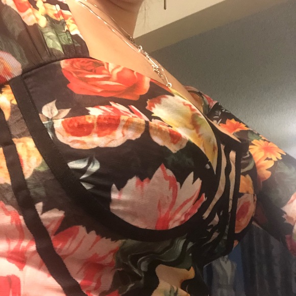 SOLD OUT Floral Mesh Bustier Crop Top - Picture 15 of 16